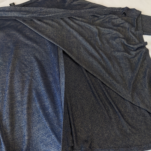 White House Black Market Blue Metallic Knit Top size medium - Picture 6 of 13